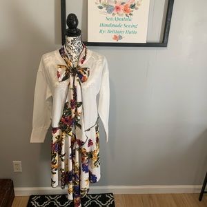 Handmade sweatshirt with matching scarf!